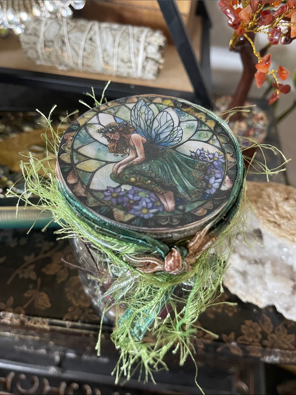 Fairy Jewelry Jar - Wearable Vintage Jewelry
